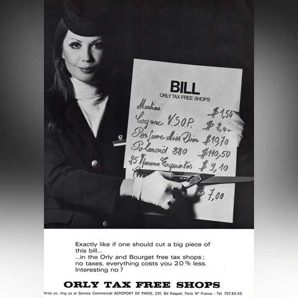 5/$20 Orly Travel Tax 1968 Advertisement - Picture 1 of 1